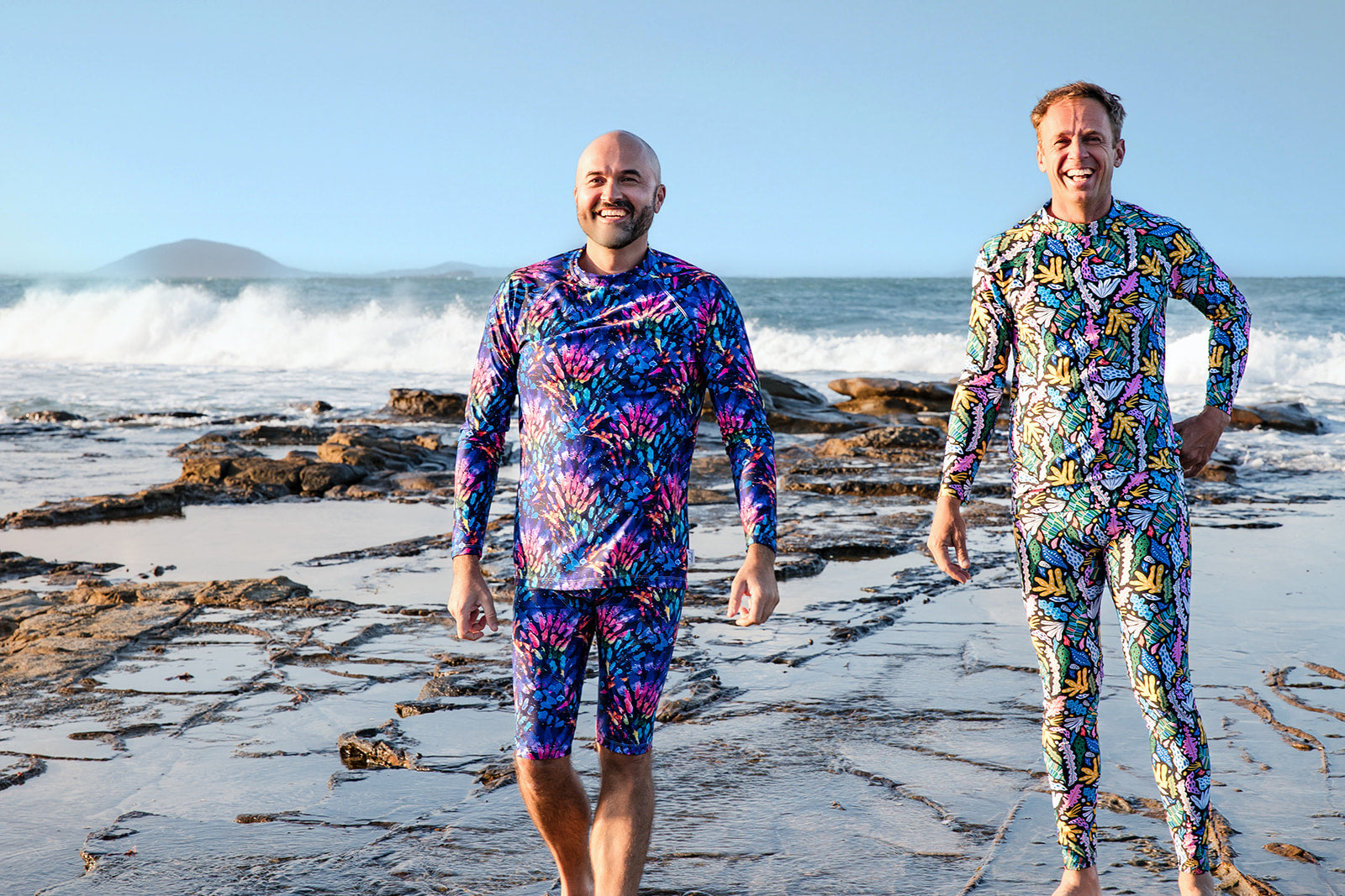 Ocean Oasis Men's Rashie - Men's Patterned Long Sleeved Sunsmart Sustainable Rashie