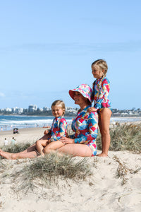 Kid's Wide Brimmed Bucket Hat - Sea Birds