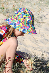 Kid's Wide Brimmed Bucket Hat - Cactus Blossom