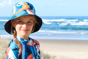 Kid's Wide Brimmed Bucket Hat - Exotic Floral