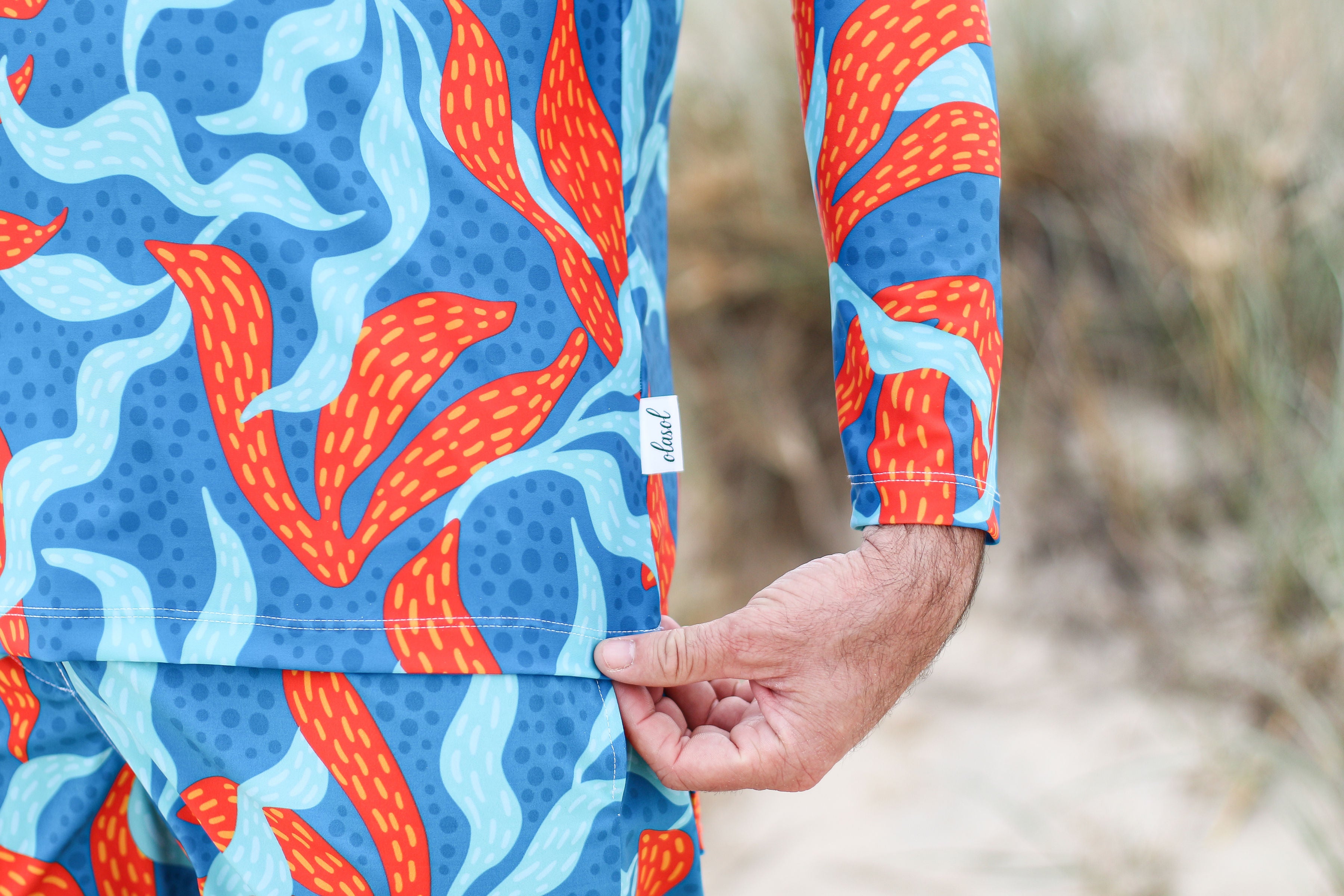 Kelp Forest Men's Rashie - Men's Unique Long Sleeved Sunsmart Sustainable Rashie