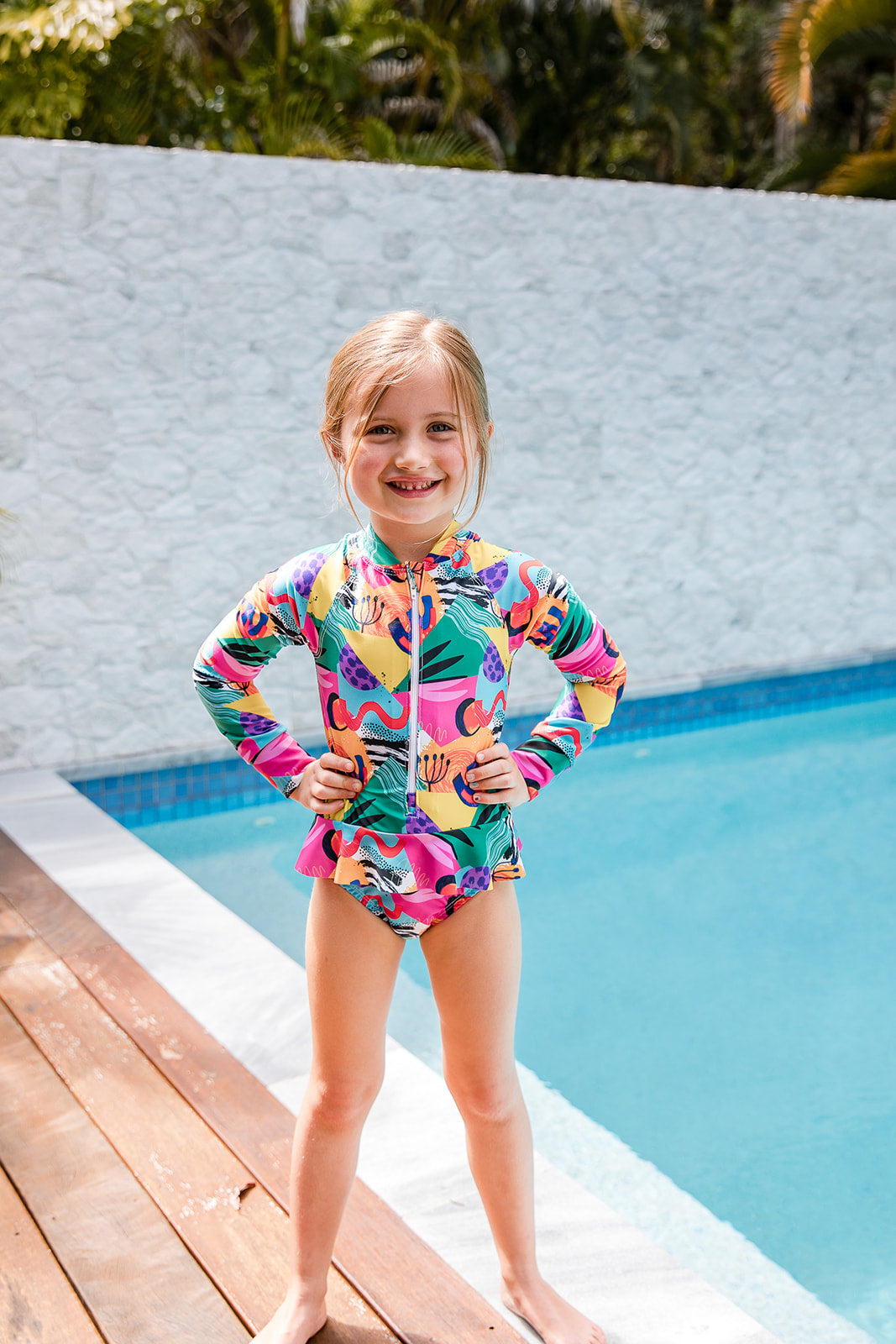 Kid's Sunsmart Frill Surfsuit - Alt Rio