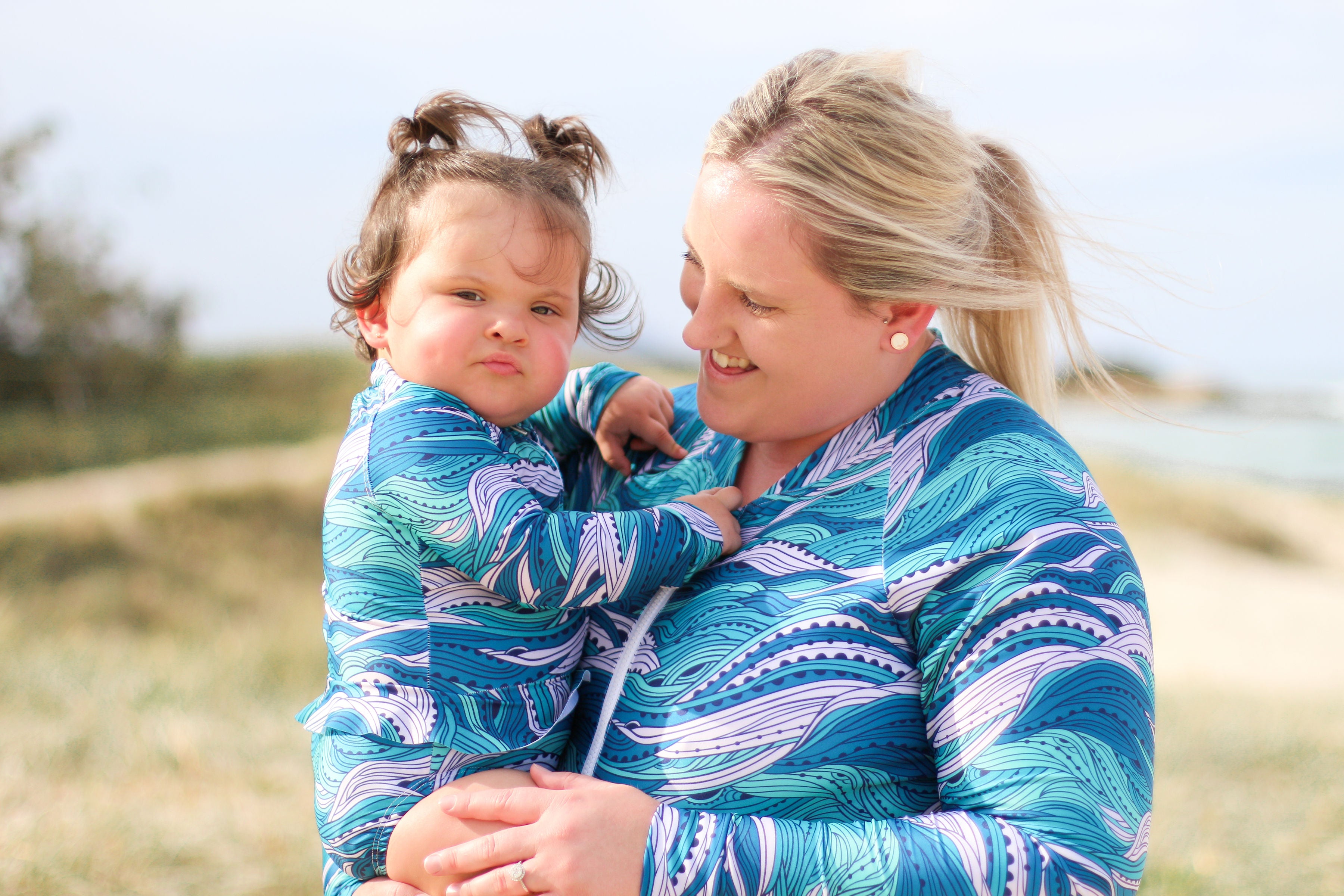 Beach Waves Frill Surfsuit - Kid’s Long Sleeved One Piece Sunsmart and Sustainable Surfsuit